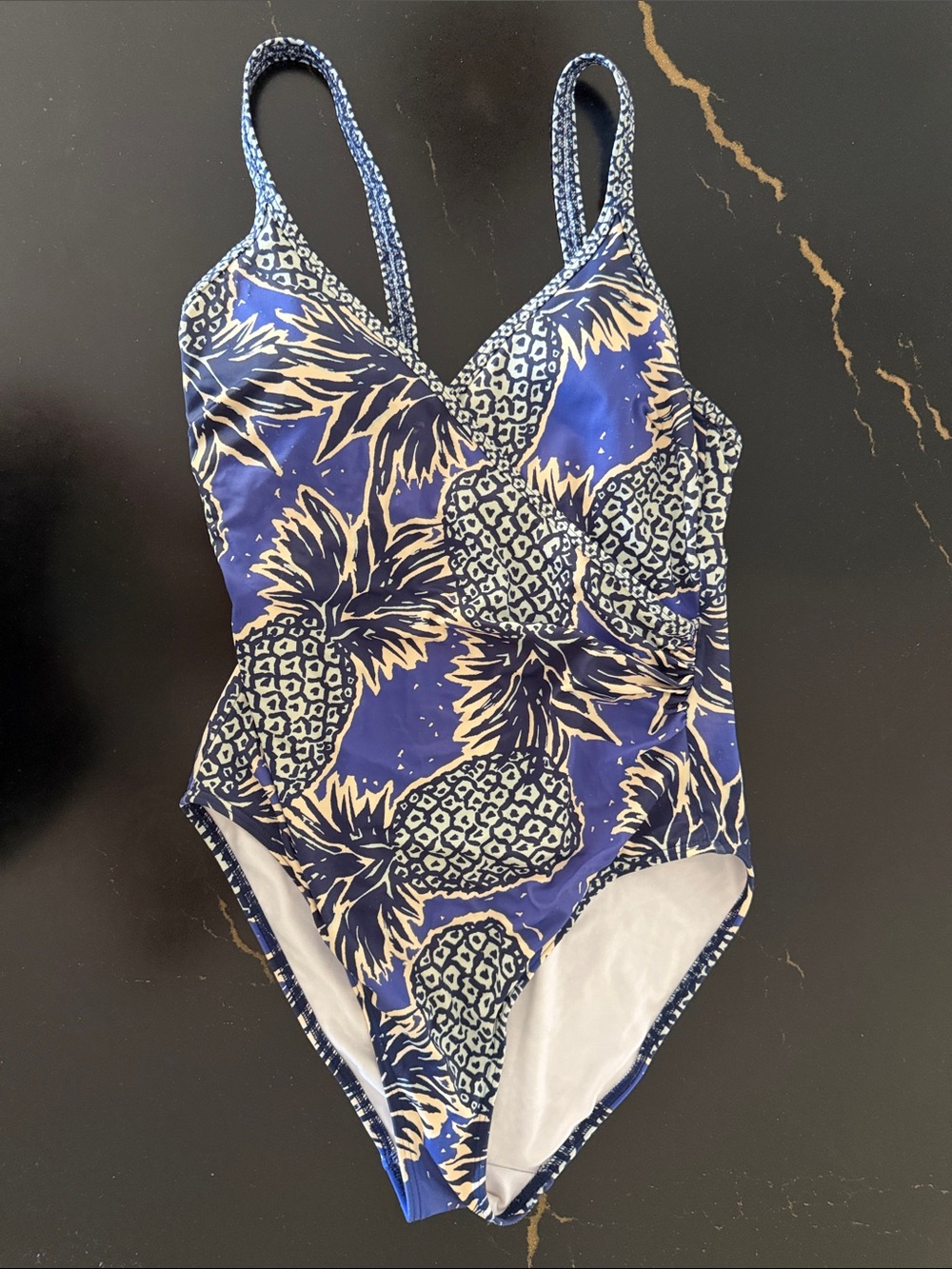 Boden Blue Pineapple Print One-Piece Swimsuit